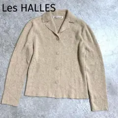 LES HALLES ベージュ 長袖カーディガン　アンゴラ混　ウール混