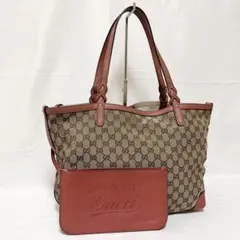 GUCCI グッチ トートバッグ GGキャンバス レザー ベージュ 247209