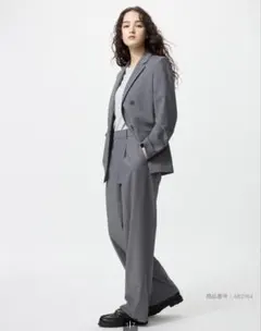 グレー タックワイドパンツ XS