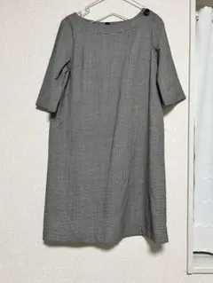 ドゥファミリー! チェック柄七分袖ワンピース M