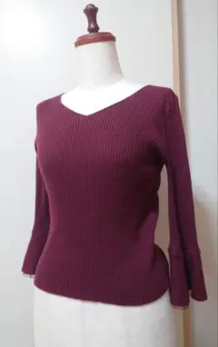 プロポーションボディドレッシング　ワインレッド　ニットトップス　サイズ２
