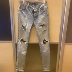 名作 AMIRI MX1 レザー切替ダメージスキニー 32のサムネイル