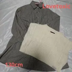最終お値下げ！130cm Lovetoxic ギンガムチェック柄ワンピース