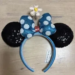 ディズニー ミニー　カチューシャ　上海ディズニー　水色