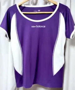 New Balance ニューバランス 半袖Tシャツ LL パープル レディース