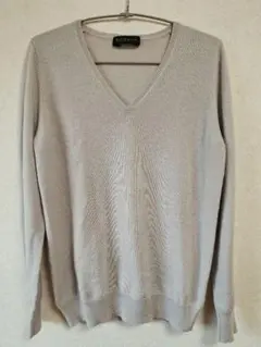 DAMA collection Vネックニット グレー　カシミヤ100%