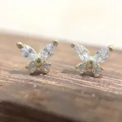K18 蝶々 ピアス バタフライ