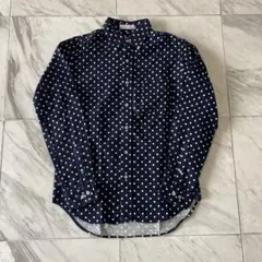 SERO セロ ボタンダウン ドット ネルシャツ コットン 紺 白 水玉 シャツのサムネイル