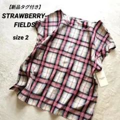 【新品タグ付き】STRAWBERRY-FIELDS　チェック柄シアーブラウスのサムネイル