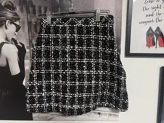 ツイードタイトスカート 黒