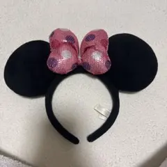 ディズニーランド シー ミニー カチューシャ スパンコール ピンク