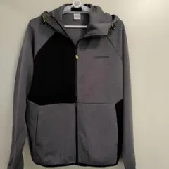 CONVERSE フード付きジップアップパーカー M グレー/ブラック