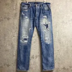 POLO RALPH LAUREN リペア加工デニム メキシコ製 34×32のサムネイル