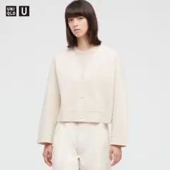 UNIQLO アイボリー クロップドカーディガン