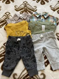 OLD NAVY チェック柄シャツ　ロンパース・パンツセット