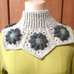 パプコーン編みタートルネックウォーマー