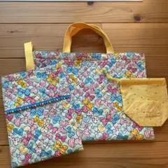 バラ売り可☆ レッスンバッグ、シューズバッグ、巾着3点セット