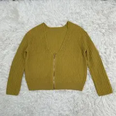 Anna Nicola アンナ二コラ フルジップ　長袖ニットカーディガン　黄色