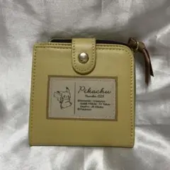 新品★ポケモン ピカチュウ 二つ折り財布 コンパクトウォレット マスタード 黄色