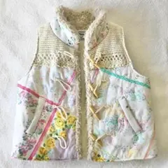 ♡パラビオン ハンカチ パッチワーク ベスト 中綿 ボア かぎ針 クロシェ♡