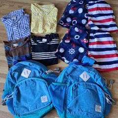 y*i様 男の子　夏物まとめ売り　8点セット　双子　90　水着　リュック　プティ