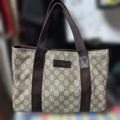 GUCCI GG スプリーム PVC グッチ141976 レザー ハンドバッグ
