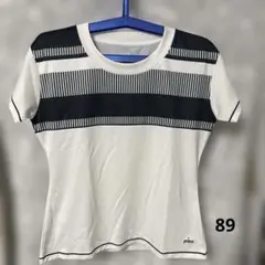 89 prince テニス Tシャツ LL ホワイト/ネイビー