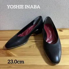 YOSHIE INABA ヨシエイナバ パンプス黒 中敷赤　　シルバーライン23のサムネイル