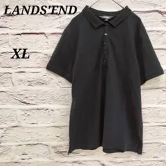 ランズエンド 【XL】 半袖ポロシャツ コットン ブラックのサムネイル