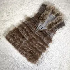 JENEVIEVE ジェネヴィエーブ【S相当】リアルファーベスト ブラウン系