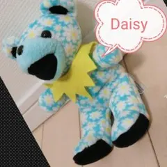 くまぬいぐるみ　花柄×水色地　グレイトフルデッドビーンベア