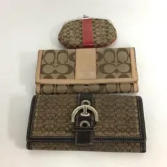 COACH コーチ 財布 3点セット シグネチャー 長財布 がま口 ポーチ