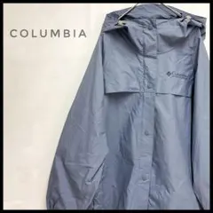 Columbia マウンテンパーカー 比翼 くすみブルー　ナイロンジャケット