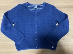 プチバトー　紺キルティングカーディガン　10ans 140cm