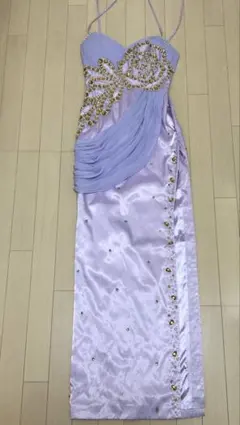 【引退放出SALE】 ロング紫　スリット入りロングドレス