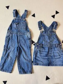 baby GAP デニムオーバーオール　2着セット