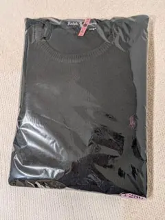 【レア•良品】RalphLauren★Polo刺繍付きセーター黒★毛100% L