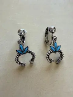 ターコイズカラーシルバー調イヤリング
