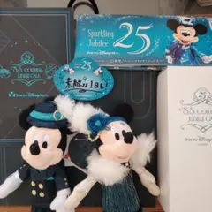 東京ディズニーシー25周年 ジュビリーガラ ぬいぐるみバッジ グラス2個