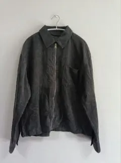 【GU】細コーデュロイジャケット　裏地なし　胸ポケットあり　L　チャコール