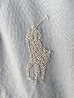 ラルフローレン　ポロシャツ ライトブルー 半袖 レア　ビーズ刺繍　150