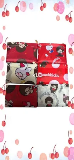 もんちっちの大容量エコバッグ　6個セット