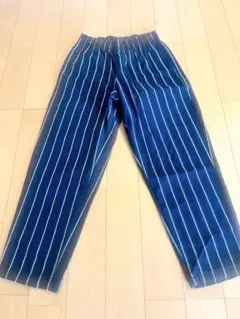 ネイビーとホワイトストライプ ワイドパンツ