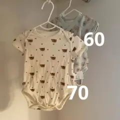 ポール&ジョー　ベビー肌着　ロンパース　猫　お花