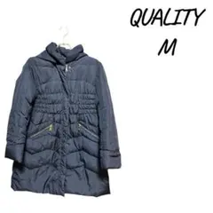 『美品のネイビー フード付き ダウンジャケット M♡ゴールドジッパー最終値下げ