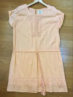 美品☆春夏【フリークスストア】オレンジ色　刺繍ミニワンピースのサムネイル