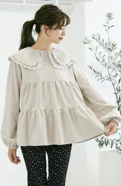 ダブルカラースカラップブラウス　meraki fitmore frene