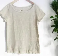 malla マーラ　カットソー 半袖Tシャツ38 ナチュラル ベージュ裾チュールのサムネイル