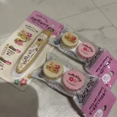 セリア ハローキティ 日焼けキティ 立体爪みがき コンタクトケース2個セット