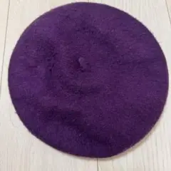 紫色 ベレー帽